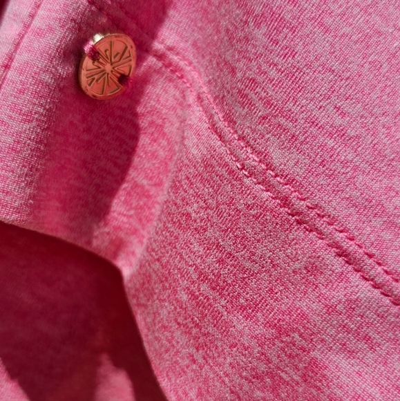 Lilly Pulitzer Heathered Confetti Pink Dune UPF 50+ Short Sleeve Polo Dress EUC - Picture 3 of 6
